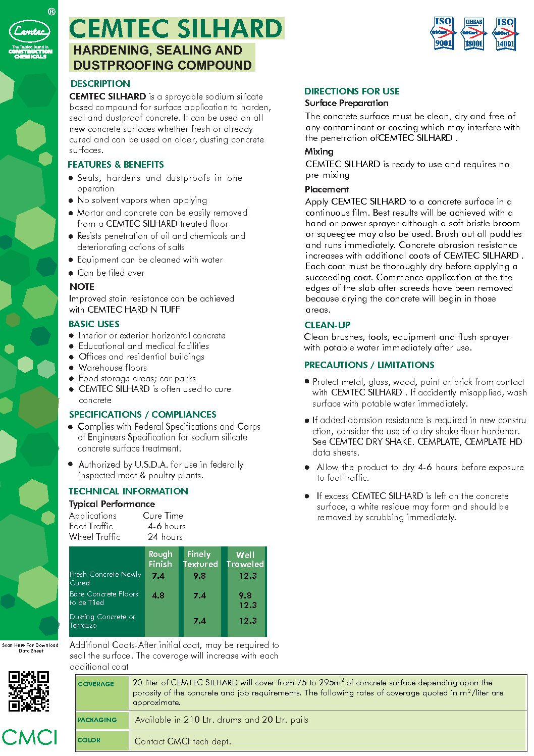 Cemtec Sil-Hard – SFS Enterprise LLC